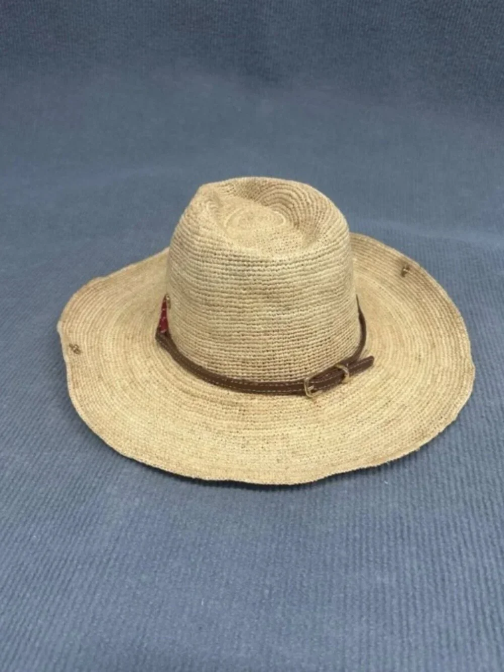 Miu Miu Natural Straw Hat with Red Braided Trim